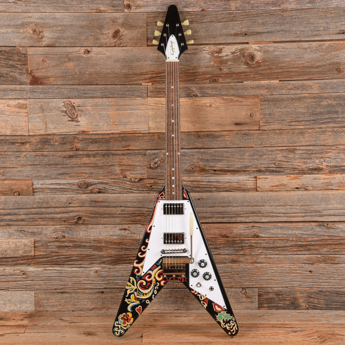 Epiphone Jimi Hendrix "Love Drops" Flying V Black 2024 - View 4 | MusicMarket