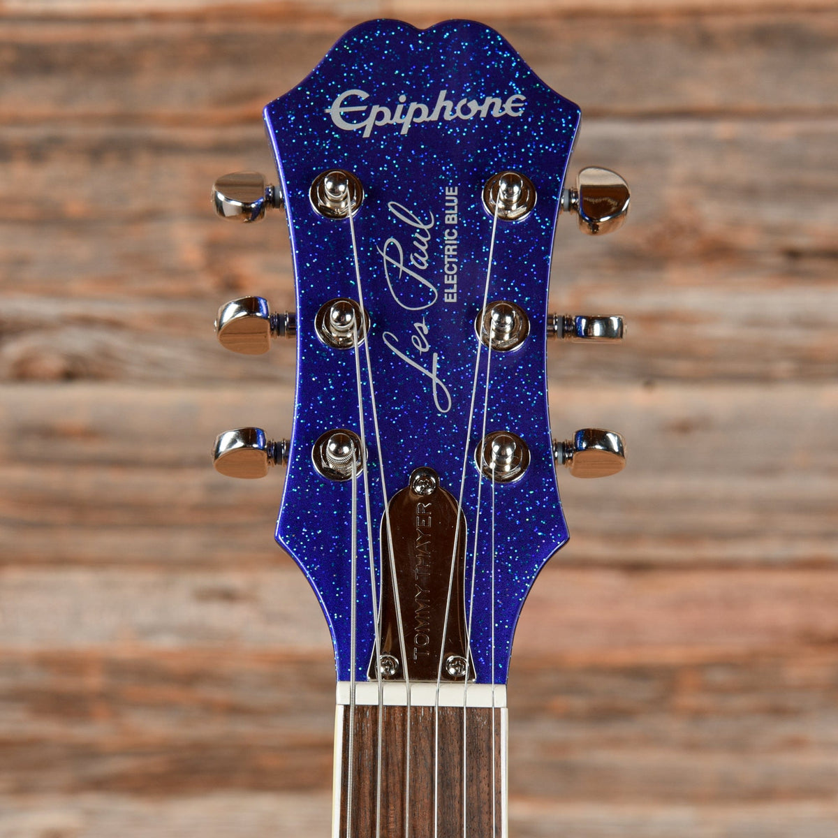Epiphone Tommy Thayer Signature "Electric Blue" Les Paul Standard Blue Sparkle - View 6 | MusicMarket