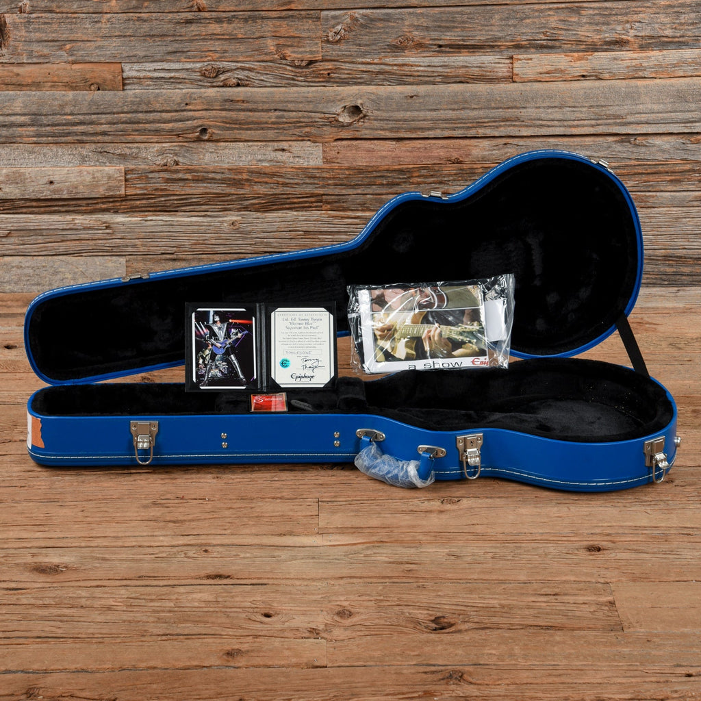 Epiphone Tommy Thayer Signature "Electric Blue" Les Paul Standard Blue Sparkle - View 11 | MusicMarket