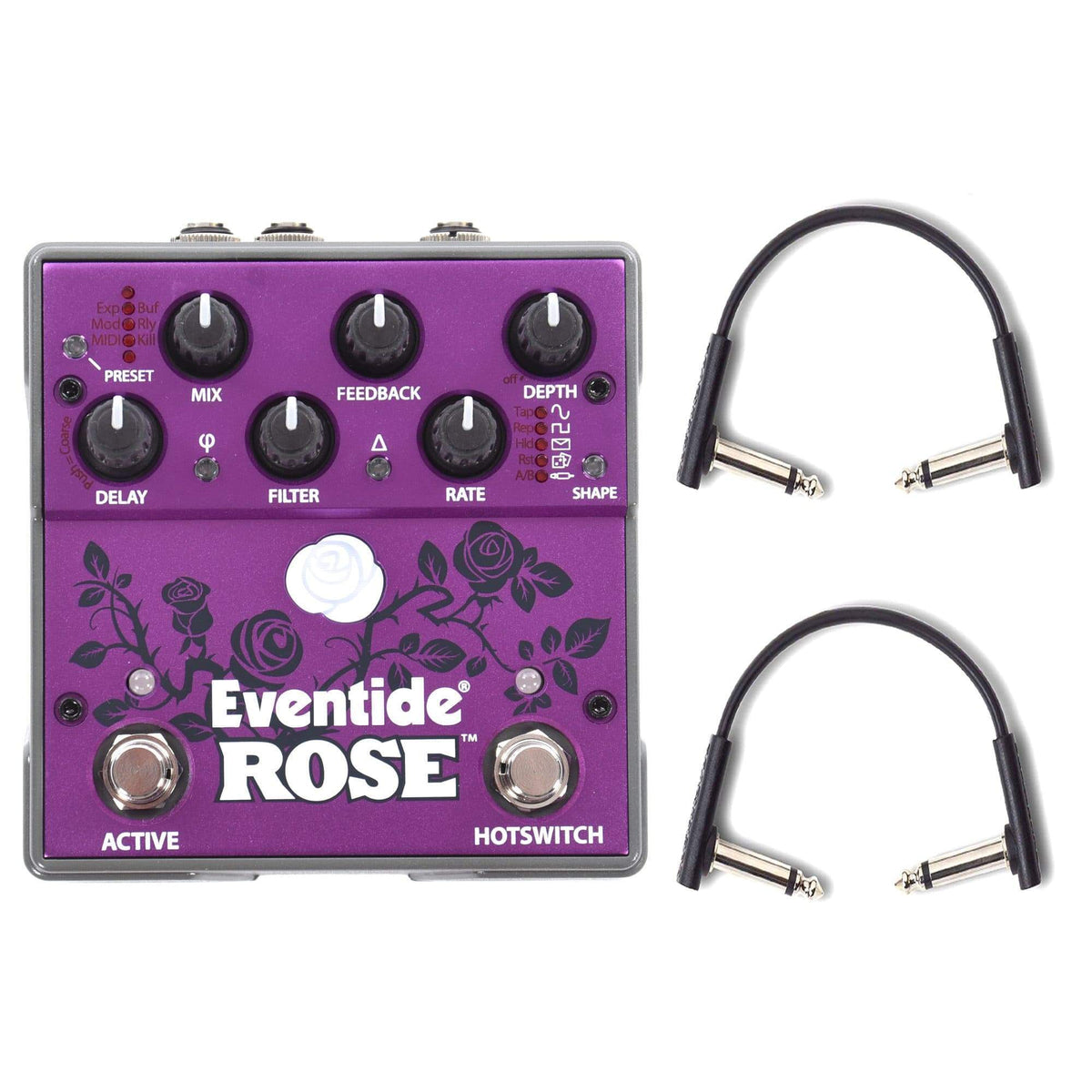 Eventide Rose Modulated Delay w/RockBoard Flat Patch Cables Bundle - MusicMarket