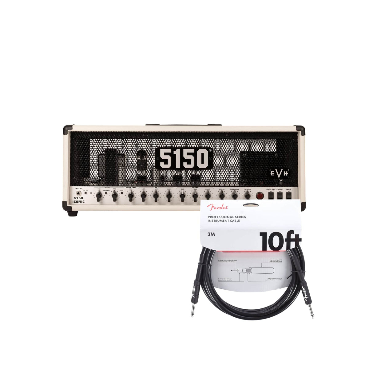 EVH 5150 Iconic Series 80W Head Ivory and (1) Cable Bundle - MusicMarket