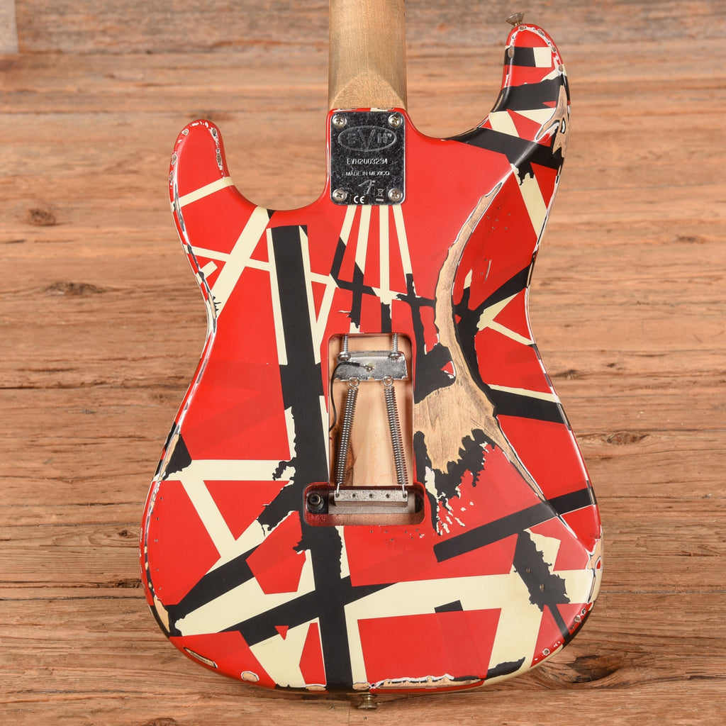 EVH Striped Series Frankie Relic Red / White / Black Stripes 2021 - View 3 | MusicMarket
