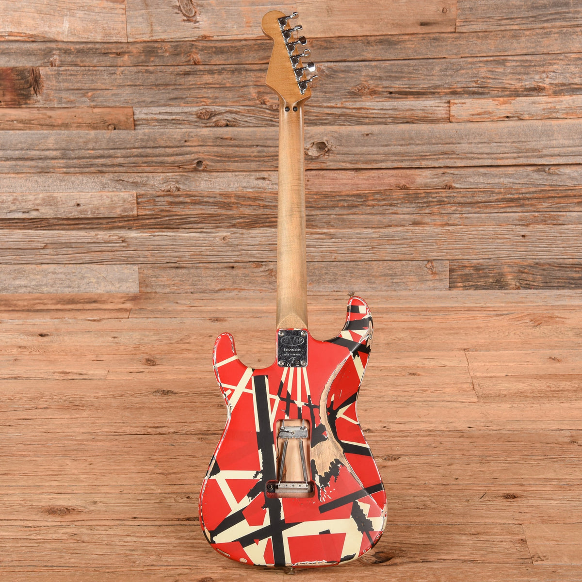 EVH Striped Series Frankie Relic Red / White / Black Stripes 2021 - View 5 | MusicMarket