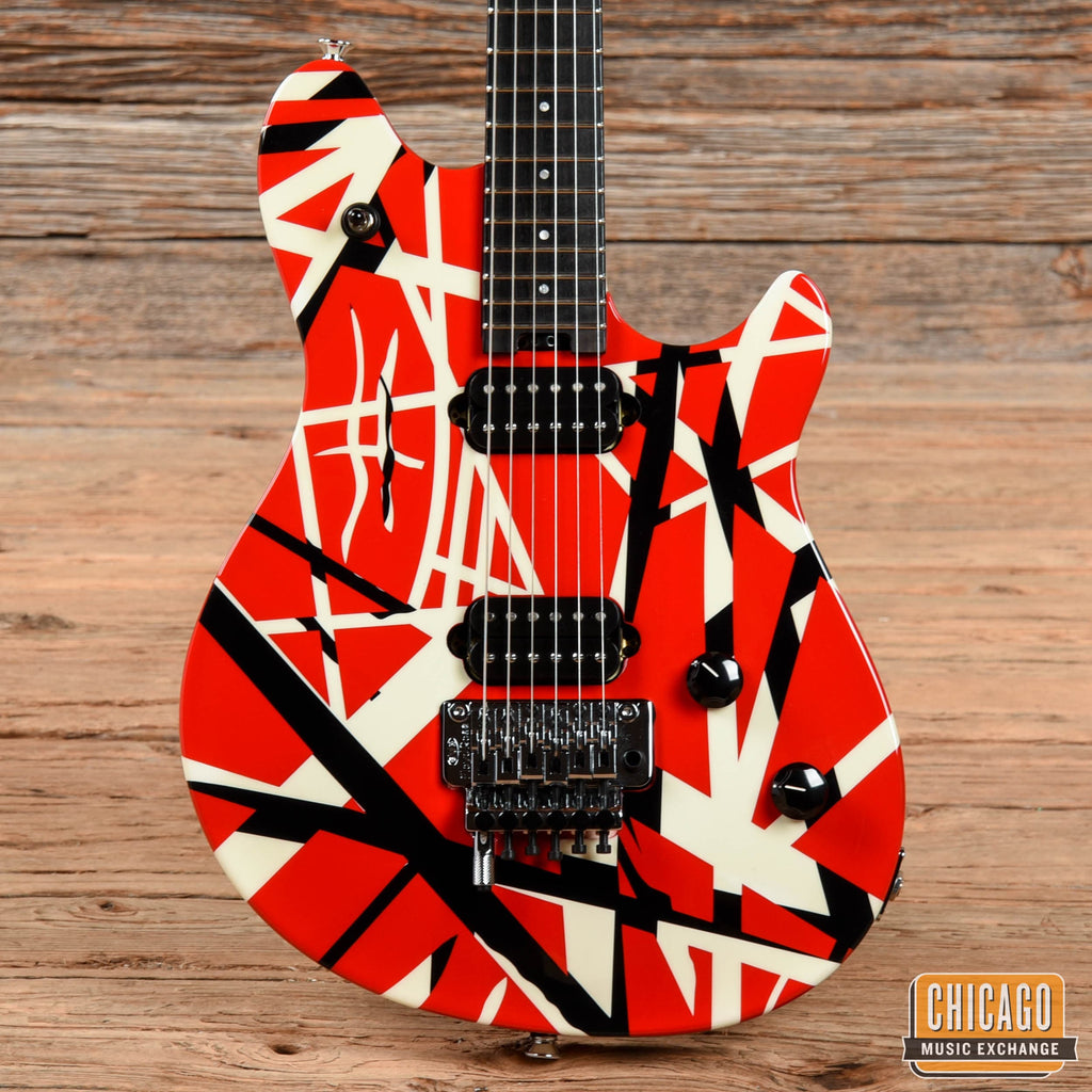 EVH Special, Ebony Fingerboard, Red with Black and White Stripes MIM - View 3 | MusicMarket