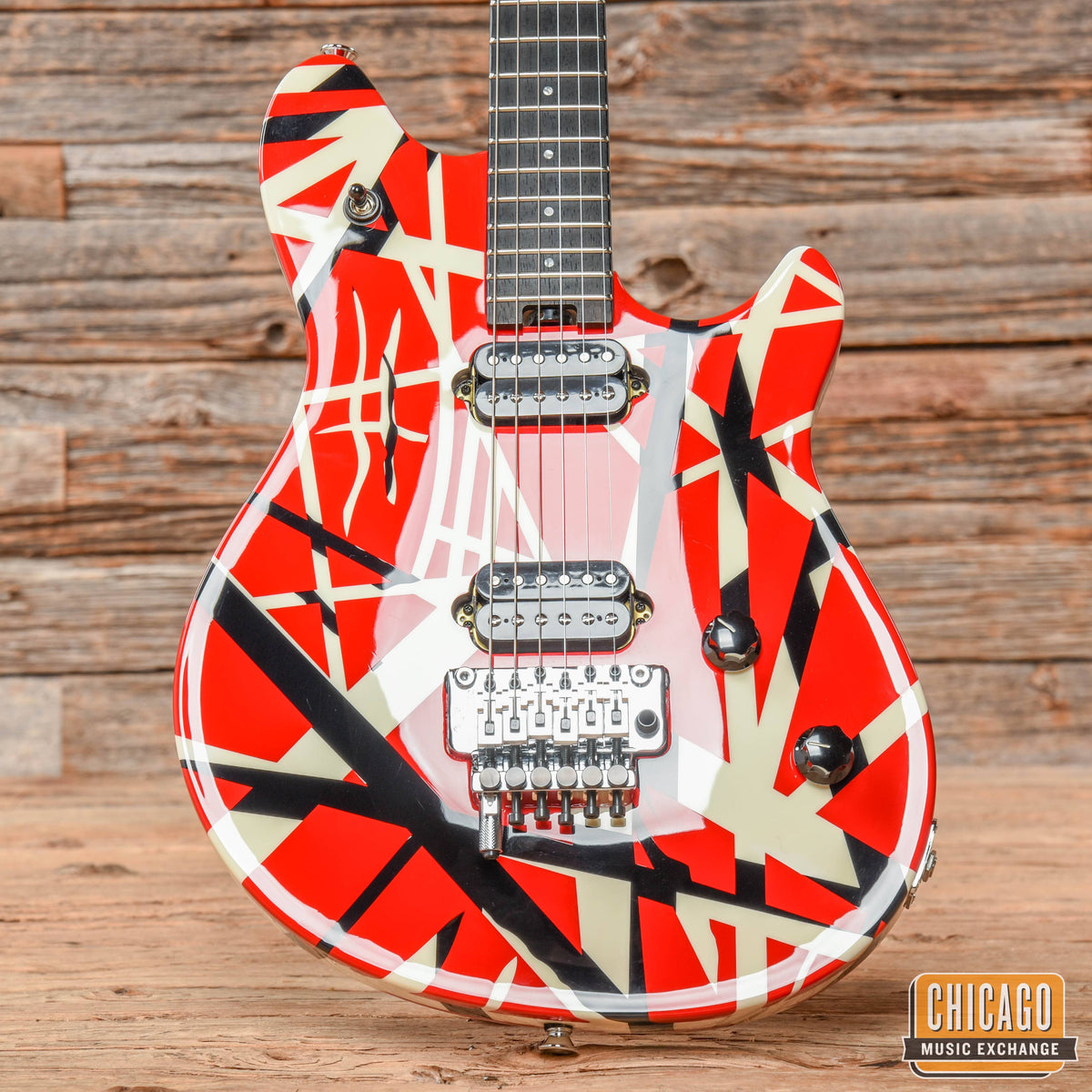 EVH Special, Ebony Fingerboard, Red with Black and White Stripes MIM - View 8 | MusicMarket