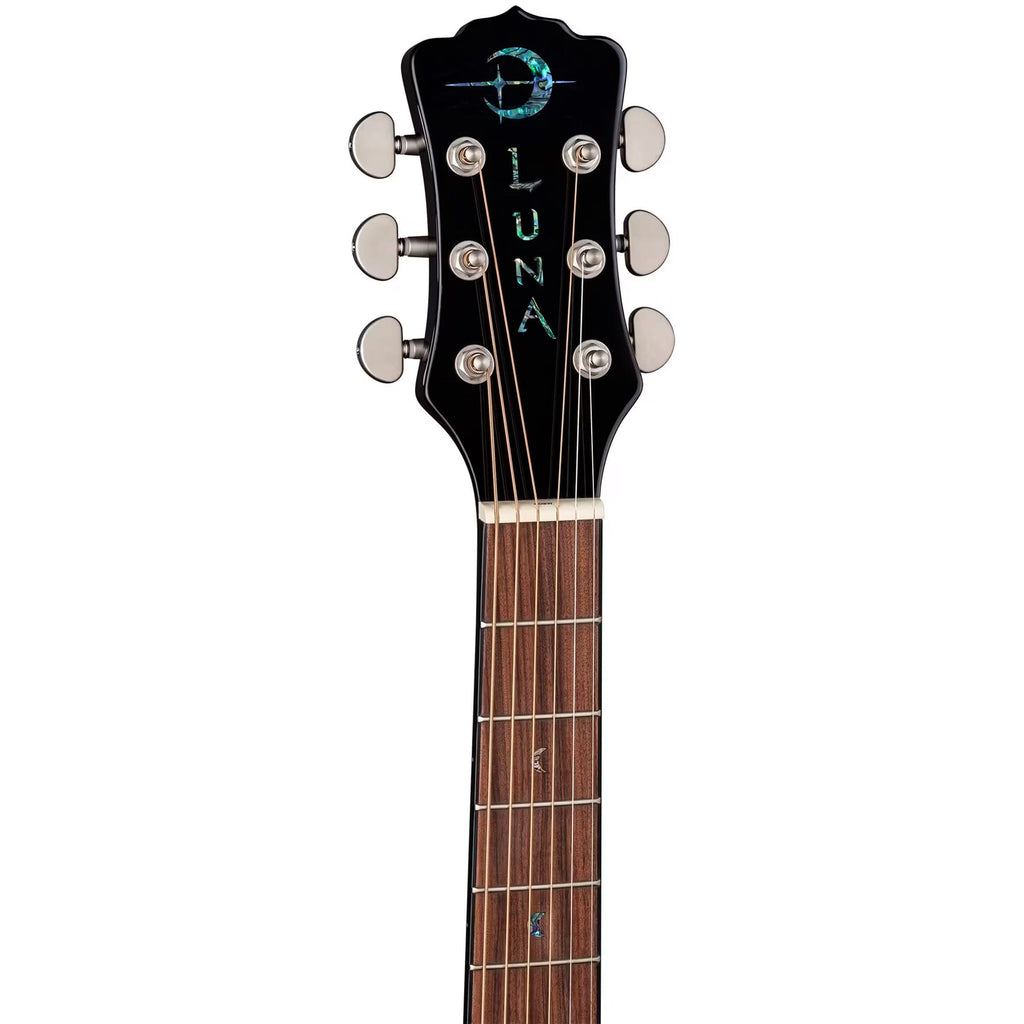 Luna Fauna Dragon Acoustic-Electric Guitar - Classic Black - View 4 | MusicMarket