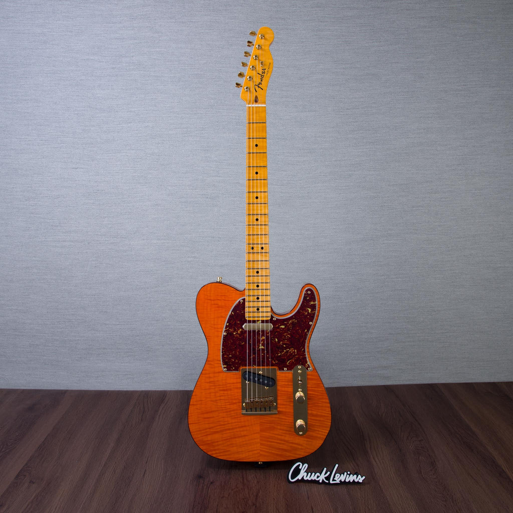 Fender Custom Shop Limited Edition Deluxe AAA Flame Custom Deluxe Telecaster Electric Guitar - Sunset Orange