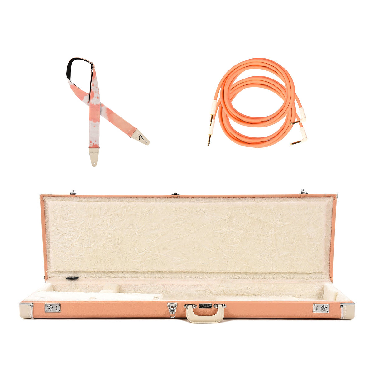 Fender Pacific Peach Case & Accessory Bundle for Precision Bass/Jazz Bass - MusicMarket