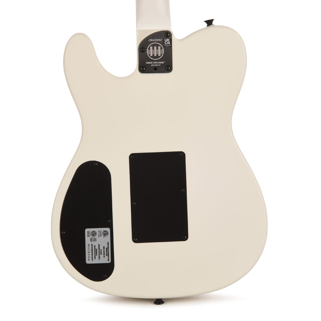 Fender Artist Jack White Triplesonic Acoustasonic Telecaster Satin Arctic White with Black Top - View 3 | MusicMarket