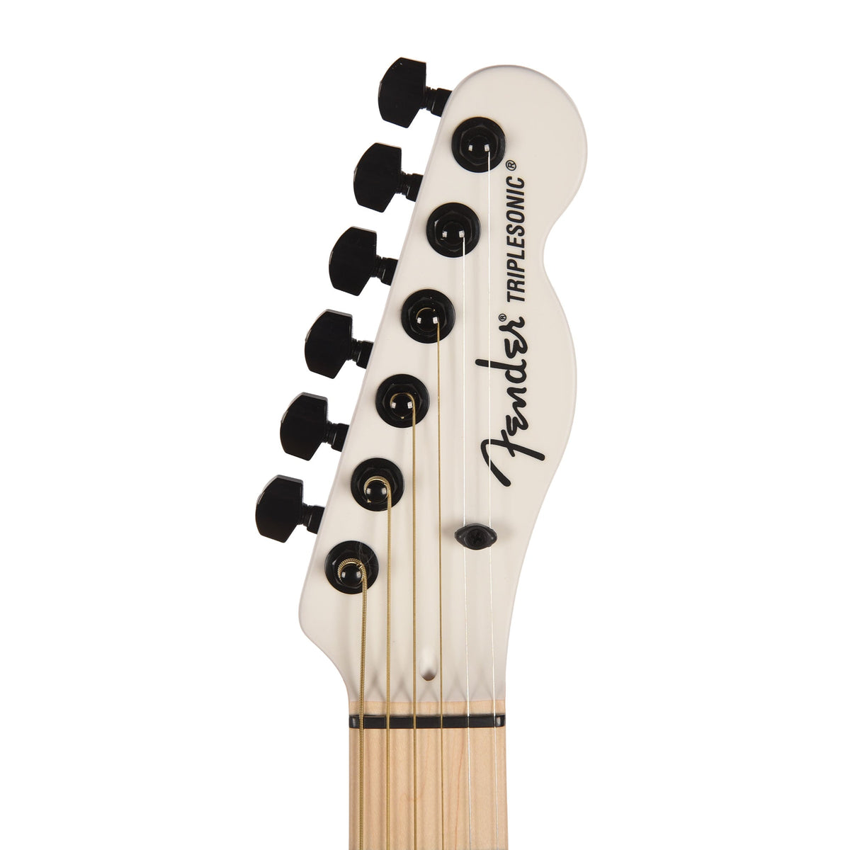 Fender Artist Jack White Triplesonic Acoustasonic Telecaster Satin Arctic White with Black Top - View 6 | MusicMarket