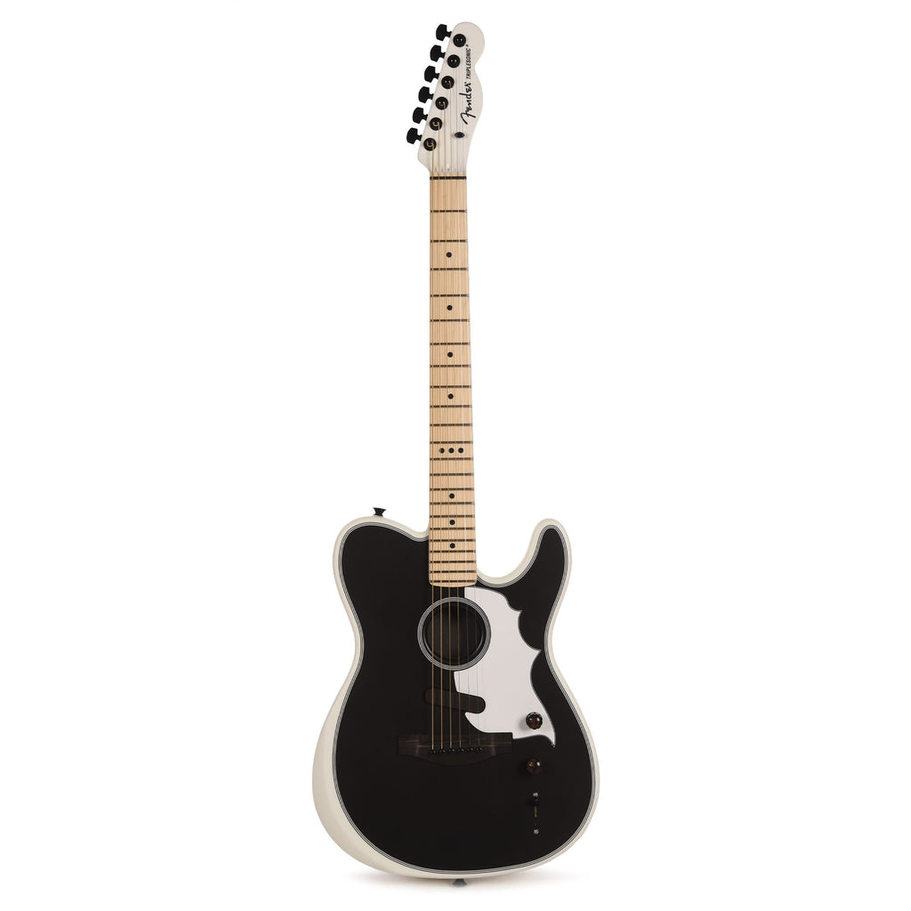 Fender Artist Jack White Triplesonic Acoustasonic Telecaster Satin Arctic White with Black Top - View 4 | MusicMarket