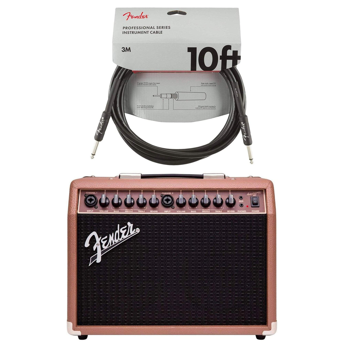 Fender Acoustasonic 40 Cable Bundle - MusicMarket