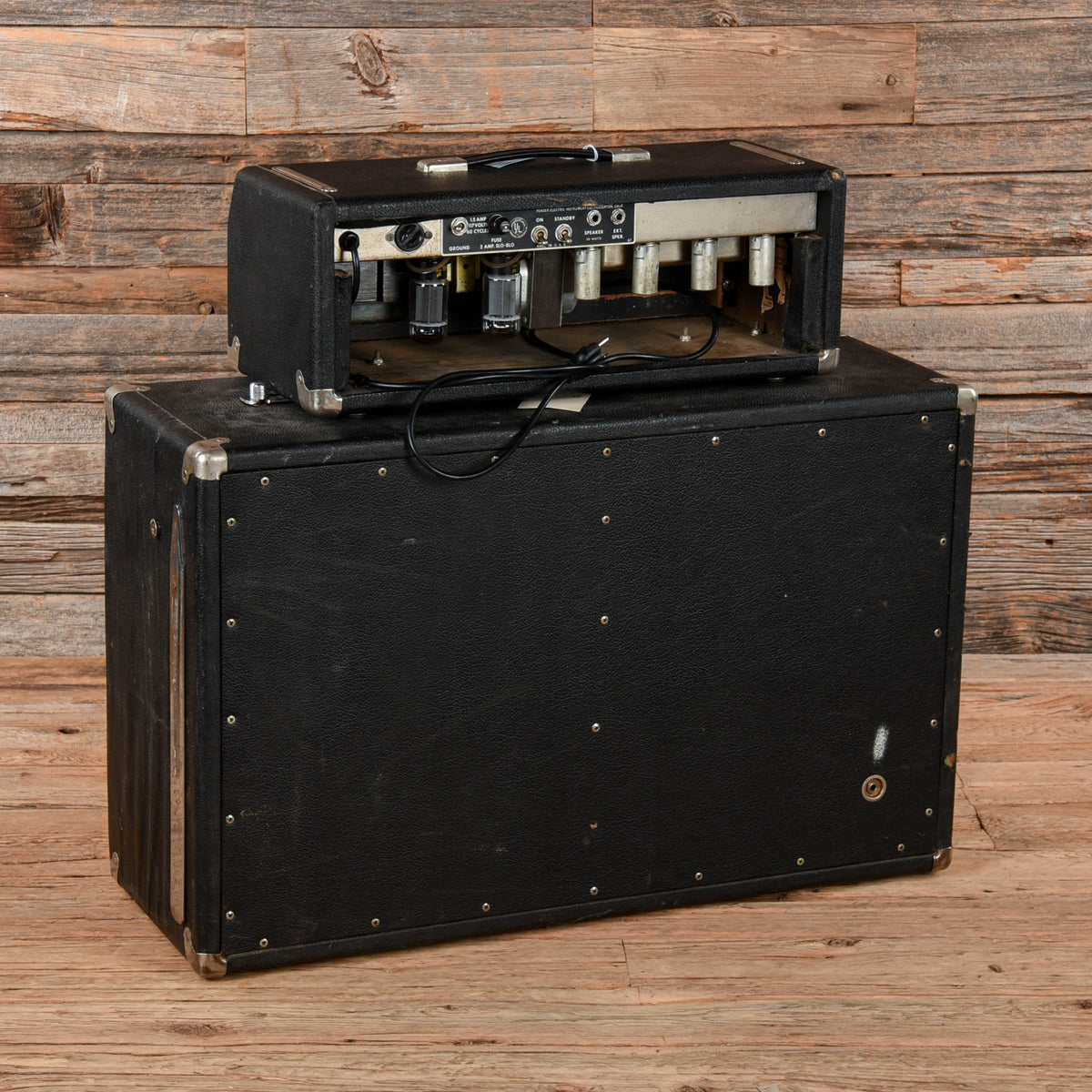 Fender Bassman Head w/ Matching 2x12 Cabinet 1965 - View 2 | MusicMarket
