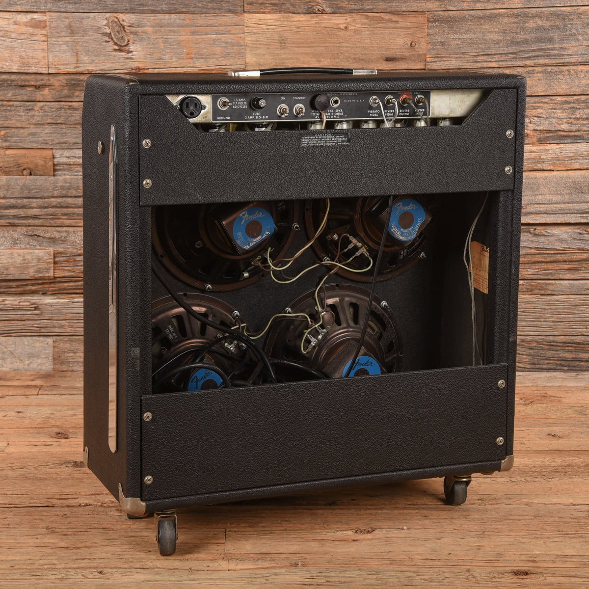 Fender Super Reverb 2-Channel 45-Watt 4x10" Guitar Combo Amp w/Black Panels 1974 - View 2 | MusicMarket
