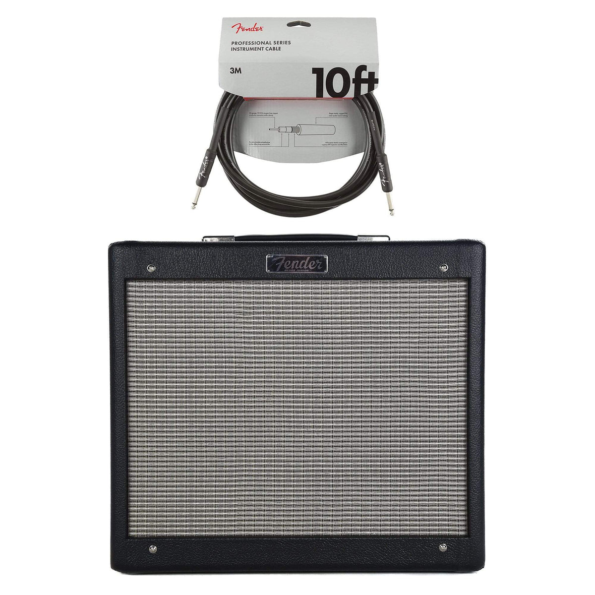 Fender Blues Jr. IV 1x12 Combo Black Cable Bundle - MusicMarket
