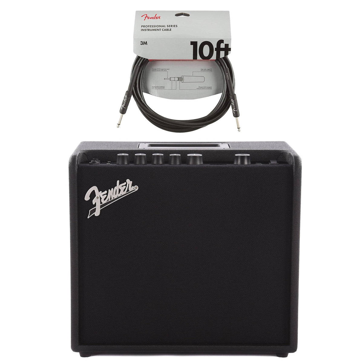 Fender Mustang LT25 Guitar Amp Combo Cable Bundle - MusicMarket