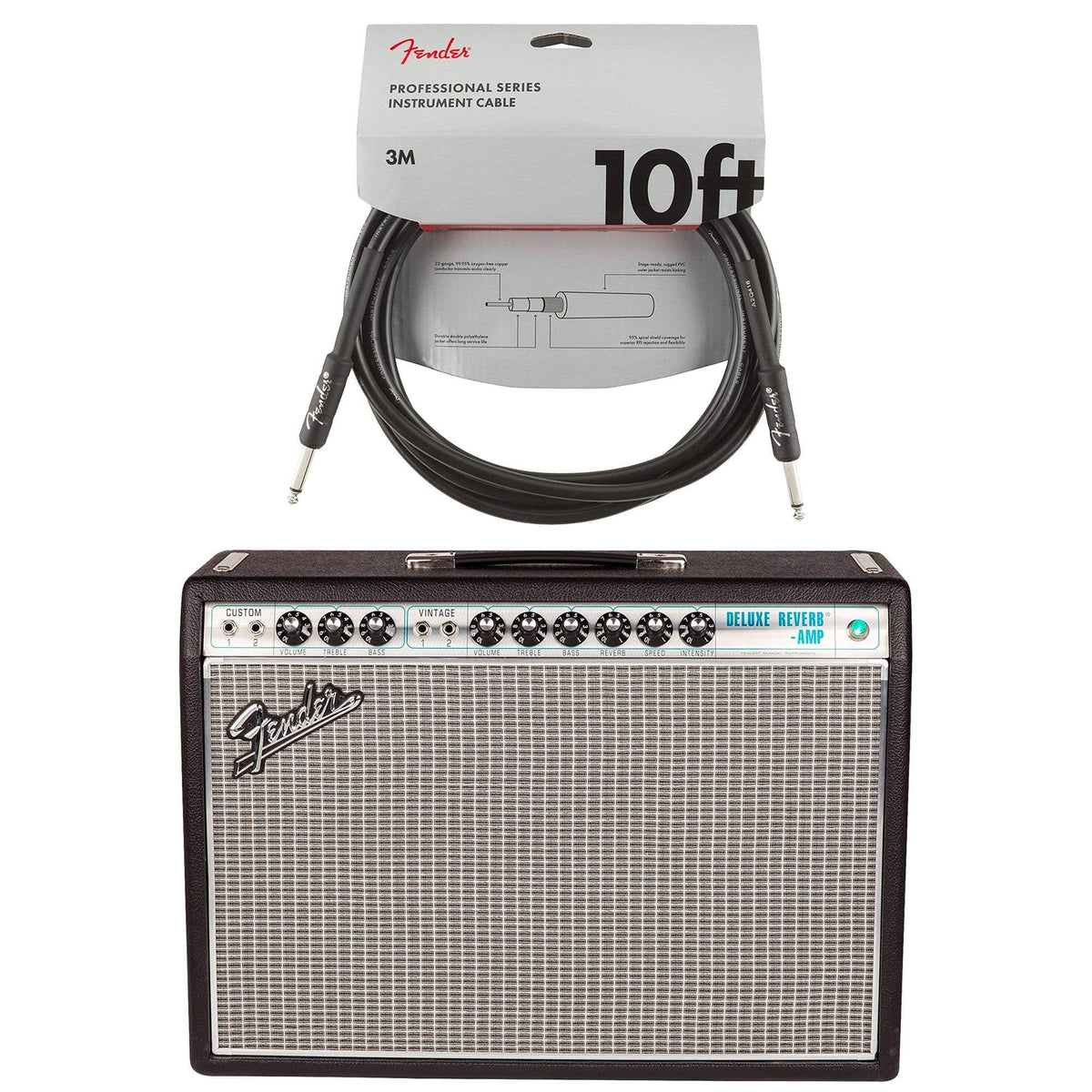 Fender Vintage Modified '68 Custom Deluxe Reverb Silverface Cable Bundle - MusicMarket
