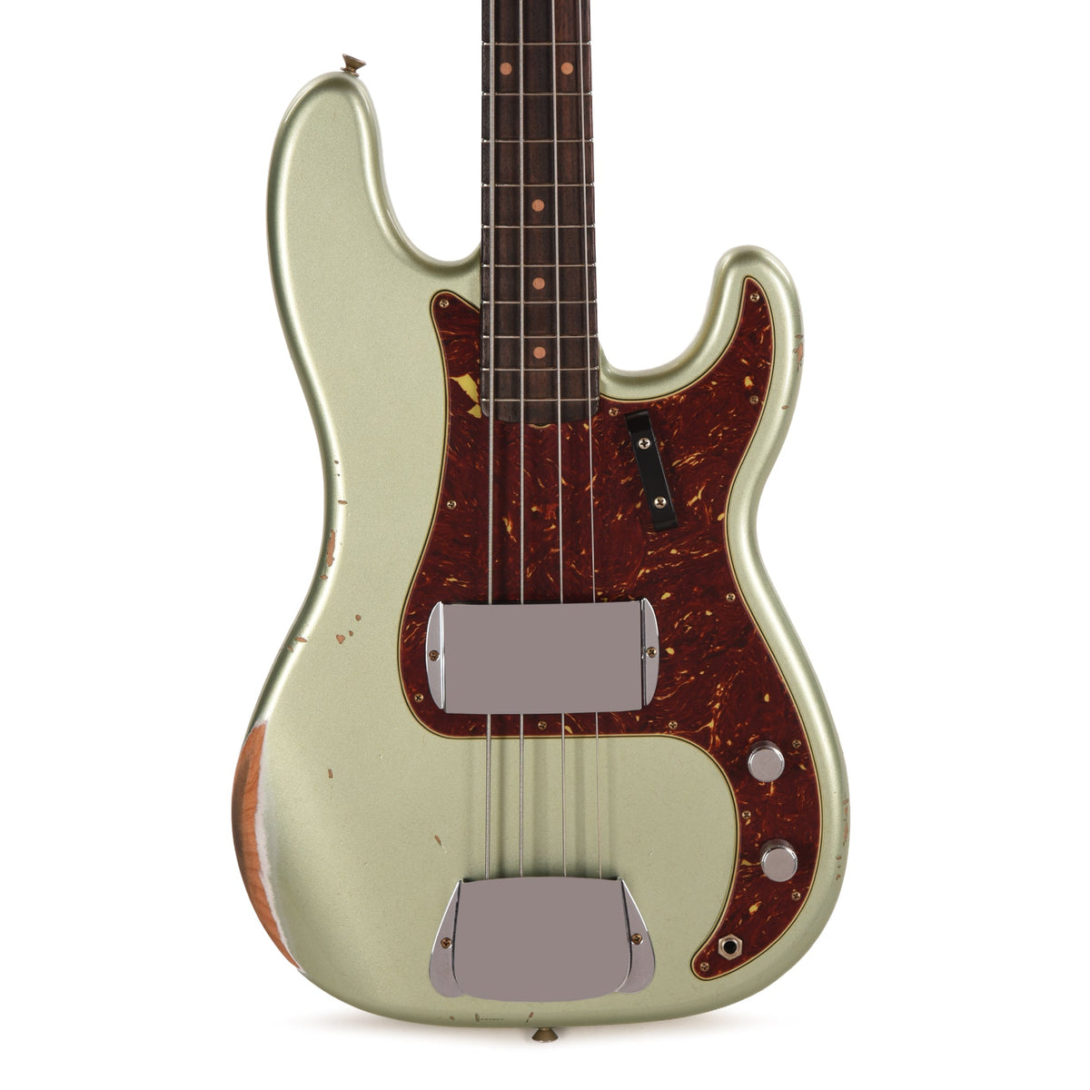 Fender Custom Shop 1960 Precision Bass Relic Super Faded Aged Sage Green Metallic - View 2 | MusicMarket