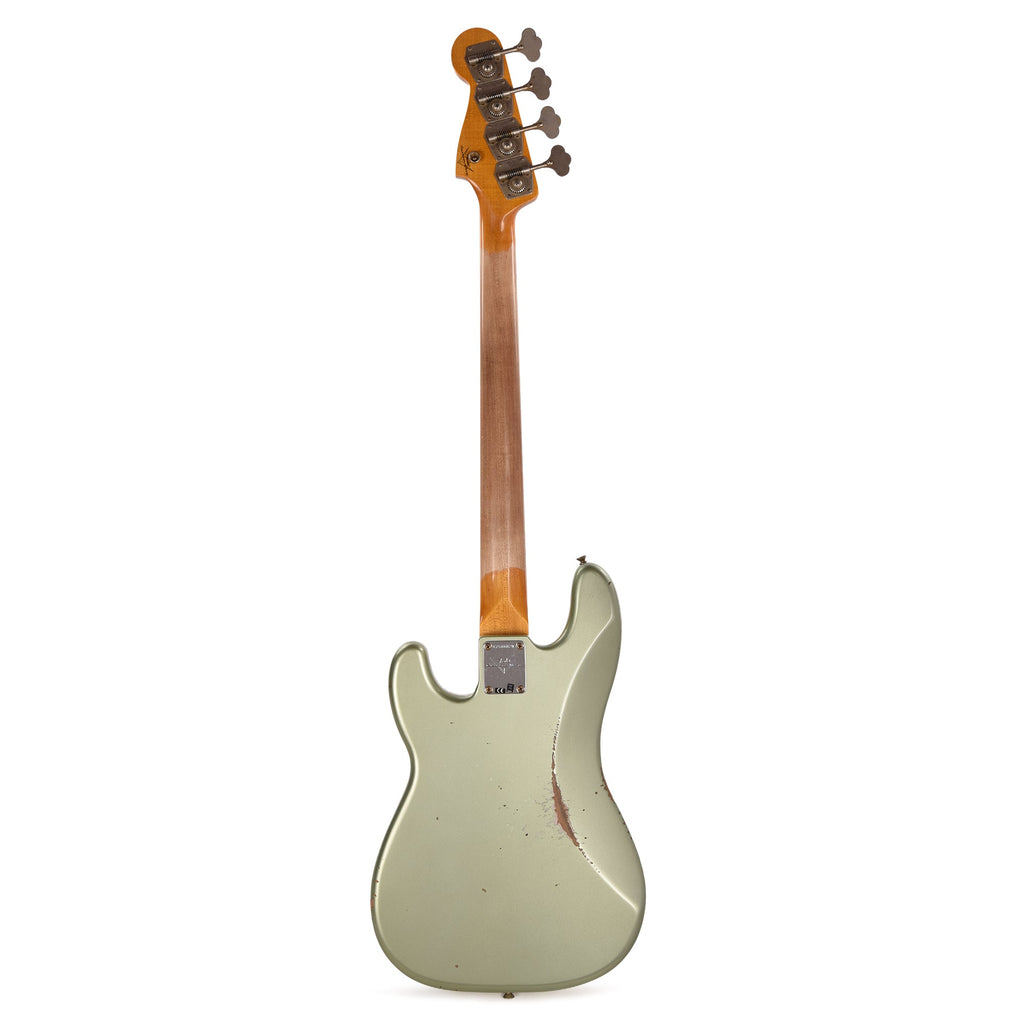 Fender Custom Shop 1960 Precision Bass Relic Super Faded Aged Sage Green Metallic - View 5 | MusicMarket