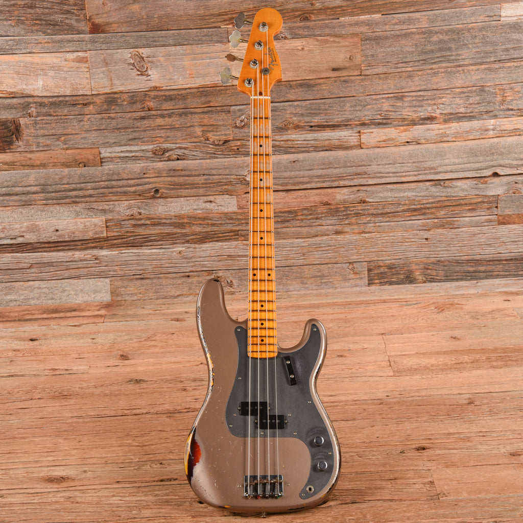 Fender Custom Shop '58 Precision Bass Relic Shoreline Gold 2023 - View 4 | MusicMarket
