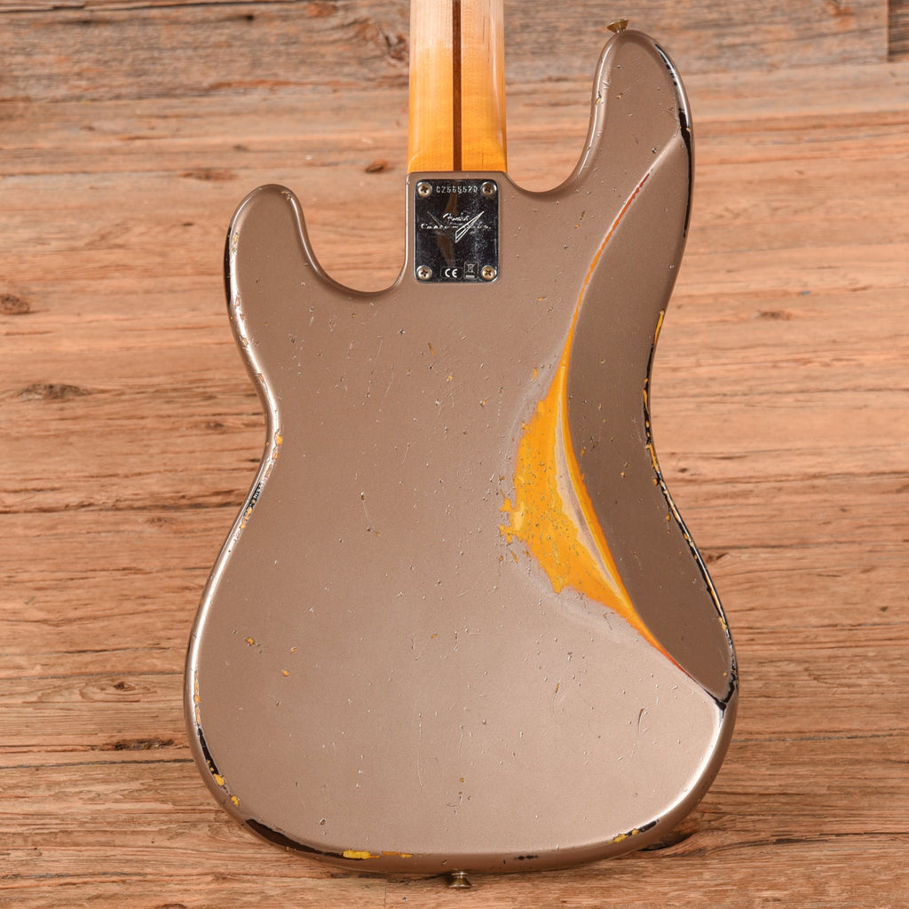 Fender Custom Shop '58 Precision Bass Relic Shoreline Gold 2023 - View 3 | MusicMarket