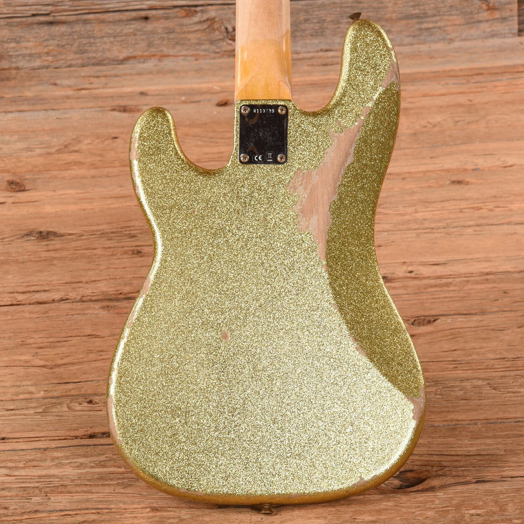 Fender Custom Shop '59 Precision Bass Heavy Relic Gold Sparkle 2022 - View 3 | MusicMarket
