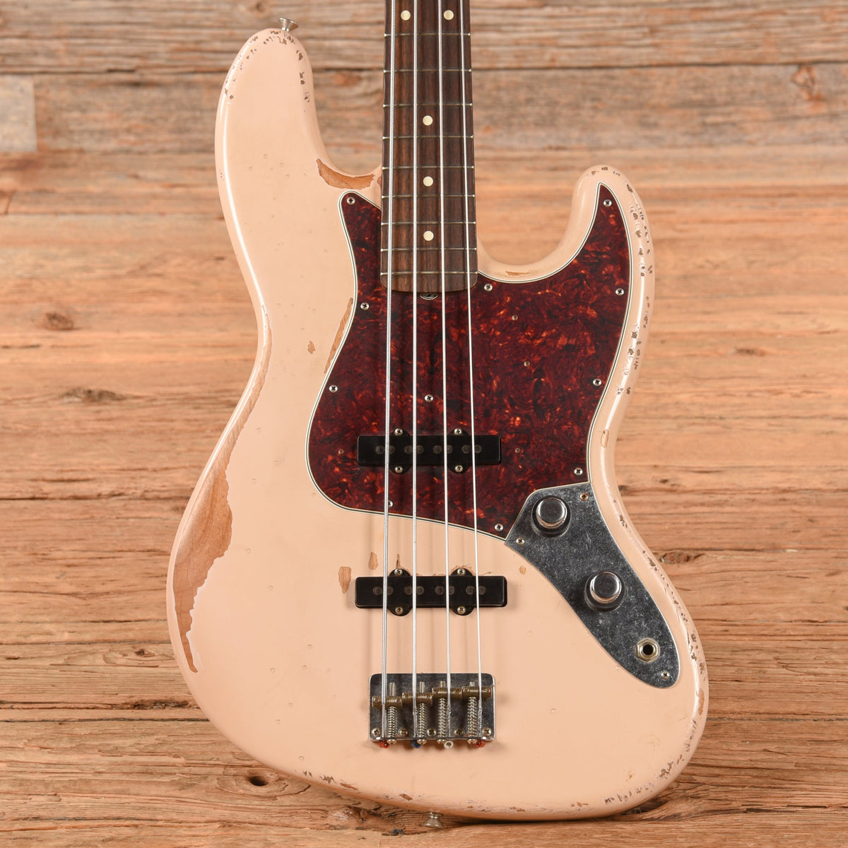Fender Flea Artist Series Road Worn Signature Jazz Bass Shell Pink 2016 - MusicMarket