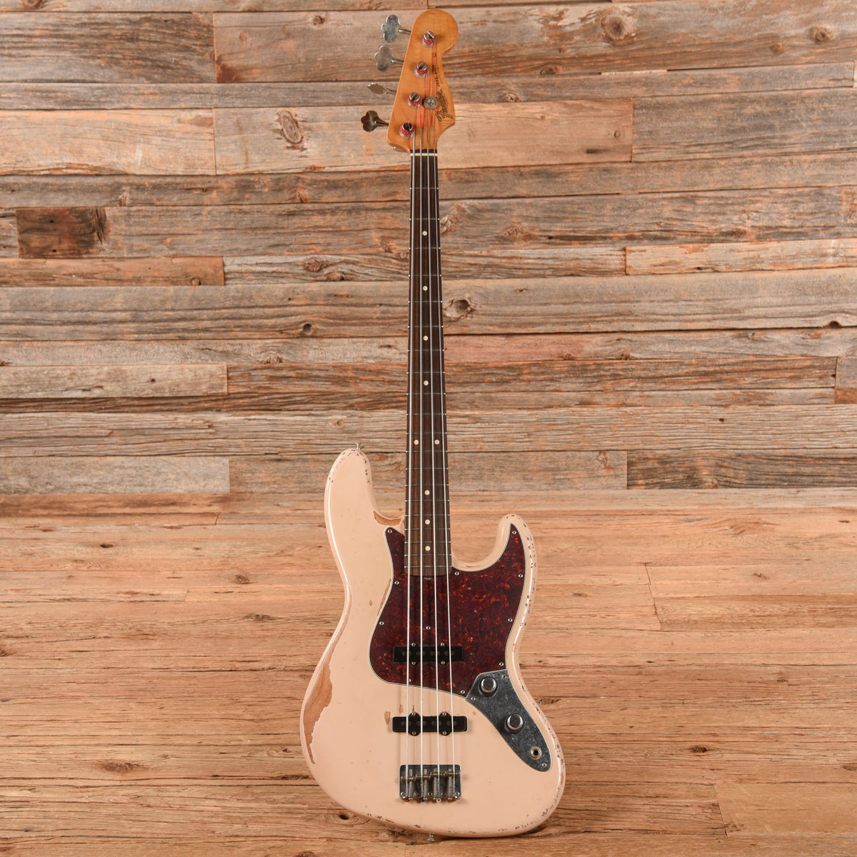 Fender Flea Artist Series Road Worn Signature Jazz Bass Shell Pink 2016 - View 4 | MusicMarket