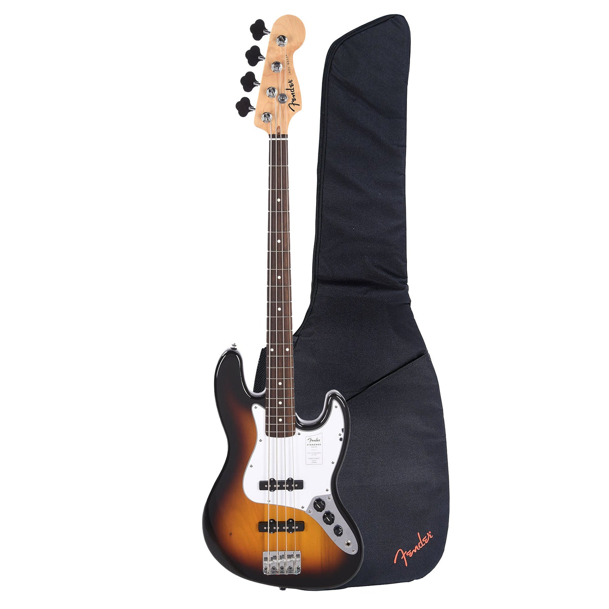 Fender Standard Jazz Bass LRL 3-Color Sunburst and FB405 Gig Bag Bundle - MusicMarket