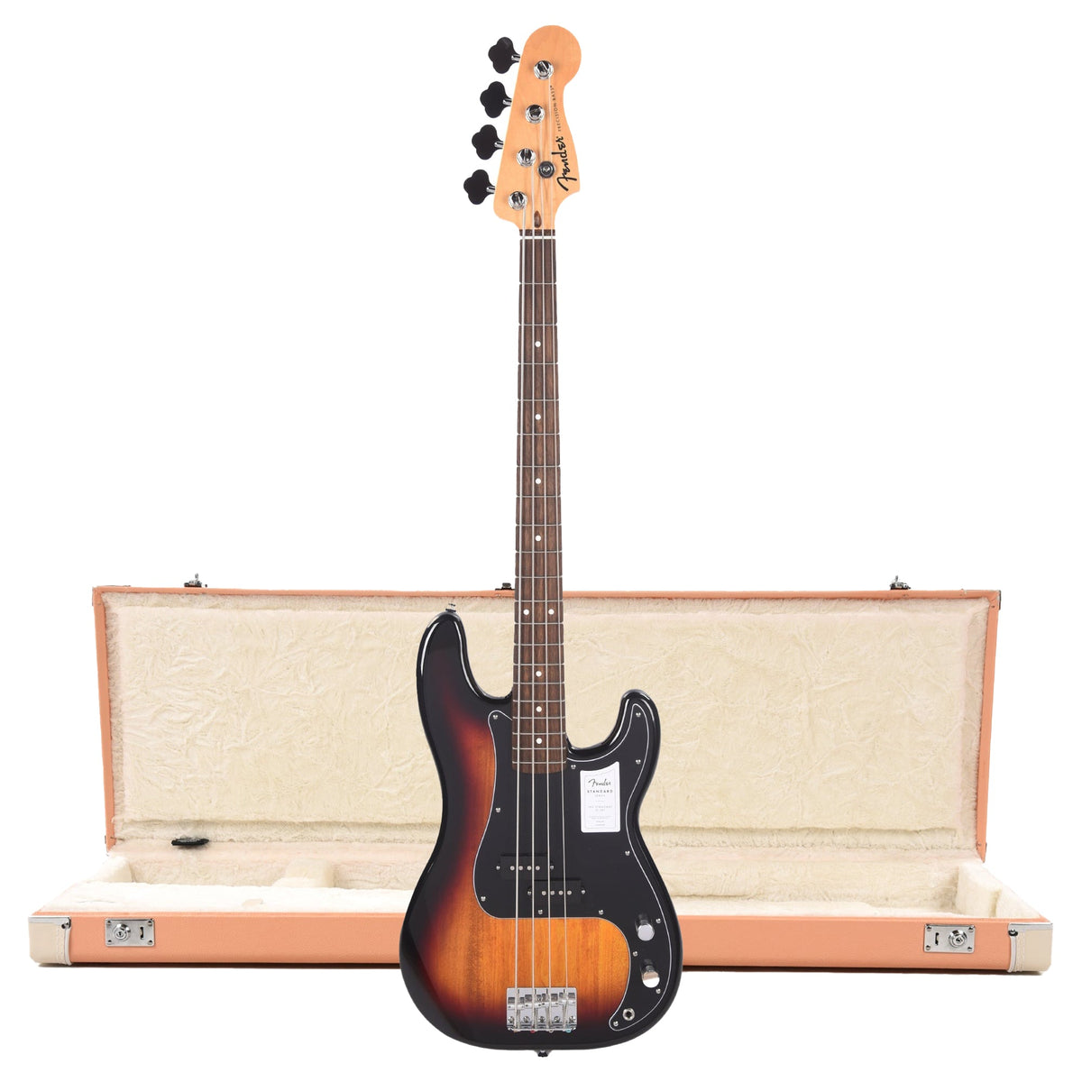 Fender Standard Precision Bass LRL 3-Color Sunburst and Pacific Peach Hardshell Case Bundle - MusicMarket