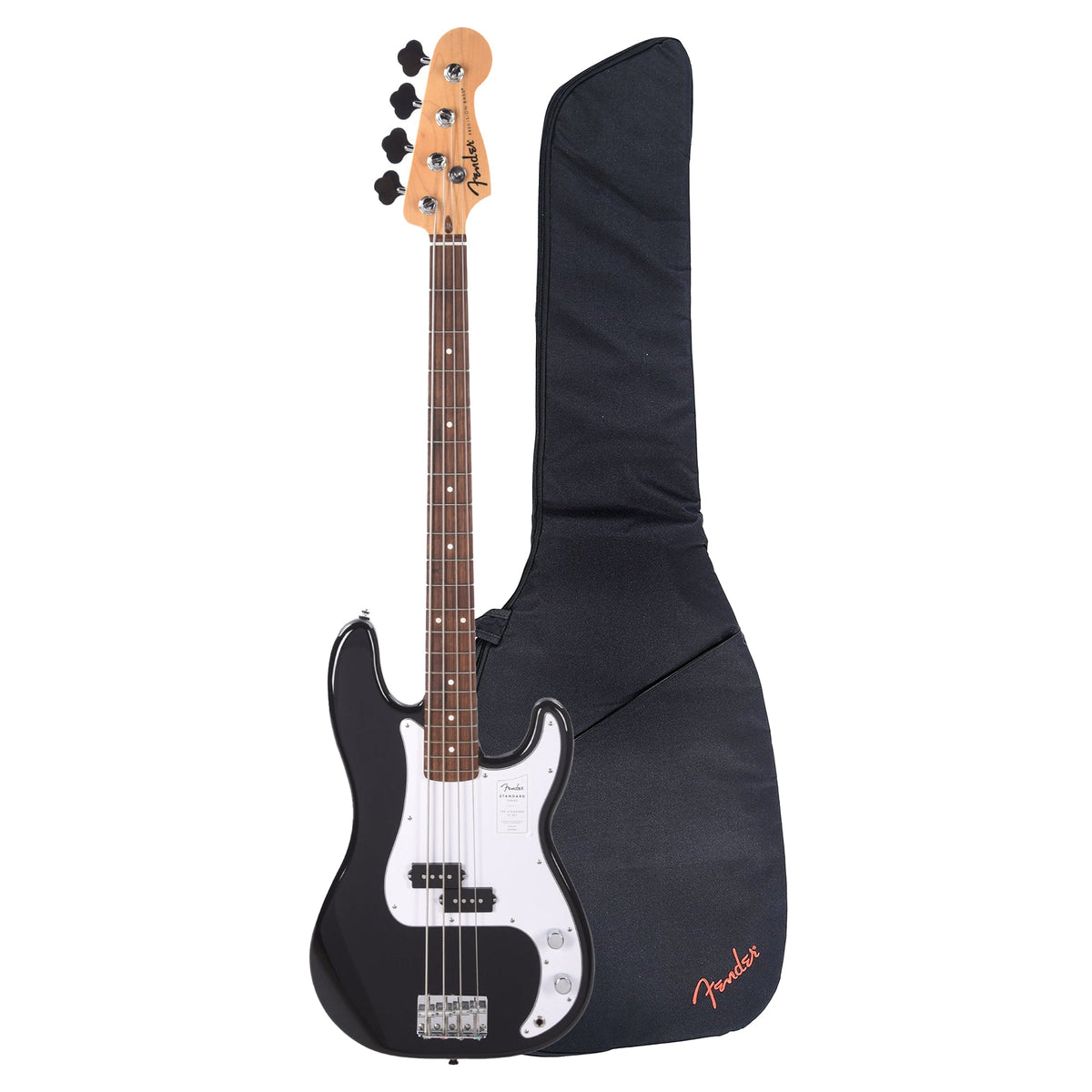 Fender Standard Precision Bass LRL Black and FB405 Gig Bag Bundle - MusicMarket