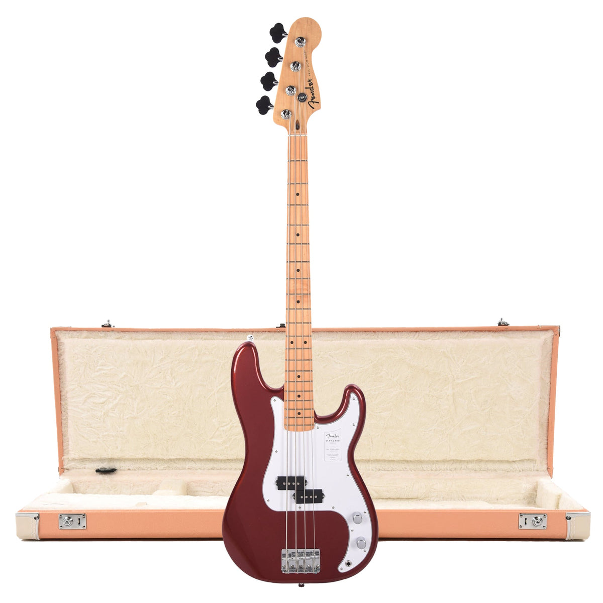 Fender Standard Precision Bass MN Candy Cola and Pacific Peach Hardshell Case Bundle - MusicMarket