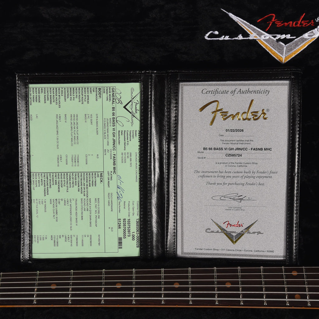 Fender Custom Shop 1966 Bass VI Journeyman Relic Faded Aged Sonic Blue - View 9 | MusicMarket