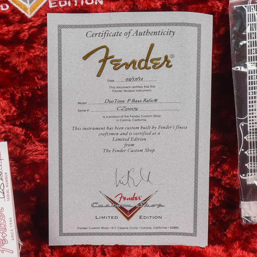 Fender Custom Shop '57 Duotone Precision Bass Blonde 2012 - View 10 | MusicMarket