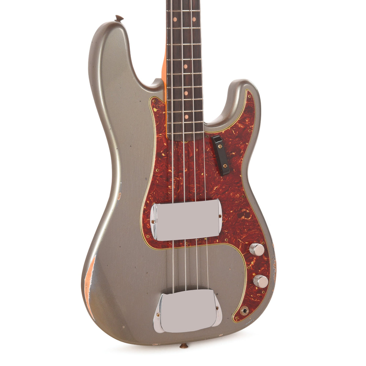 Fender Custom Shop 1960 Precision Bass Relic Super Faded Aged Charcoal Frost Metallic - MusicMarket