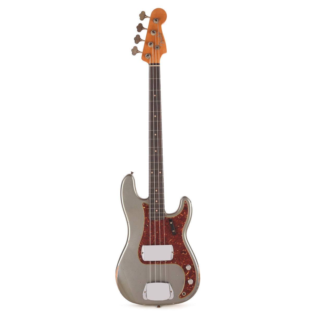 Fender Custom Shop 1960 Precision Bass Relic Super Faded Aged Charcoal Frost Metallic - View 4 | MusicMarket
