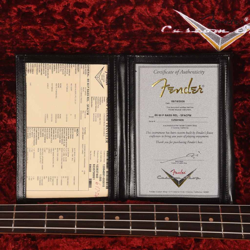 Fender Custom Shop 1960 Precision Bass Relic Super Faded Aged Charcoal Frost Metallic - View 9 | MusicMarket