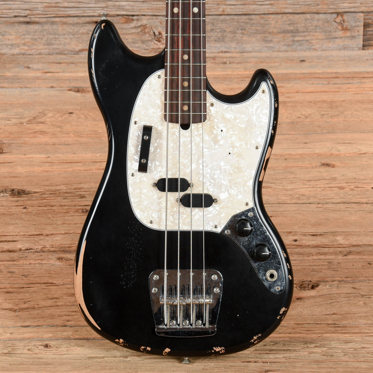 Fender Justin Meldal Johnson Road Worn Signature Mustang Bass Black 2023 - MusicMarket