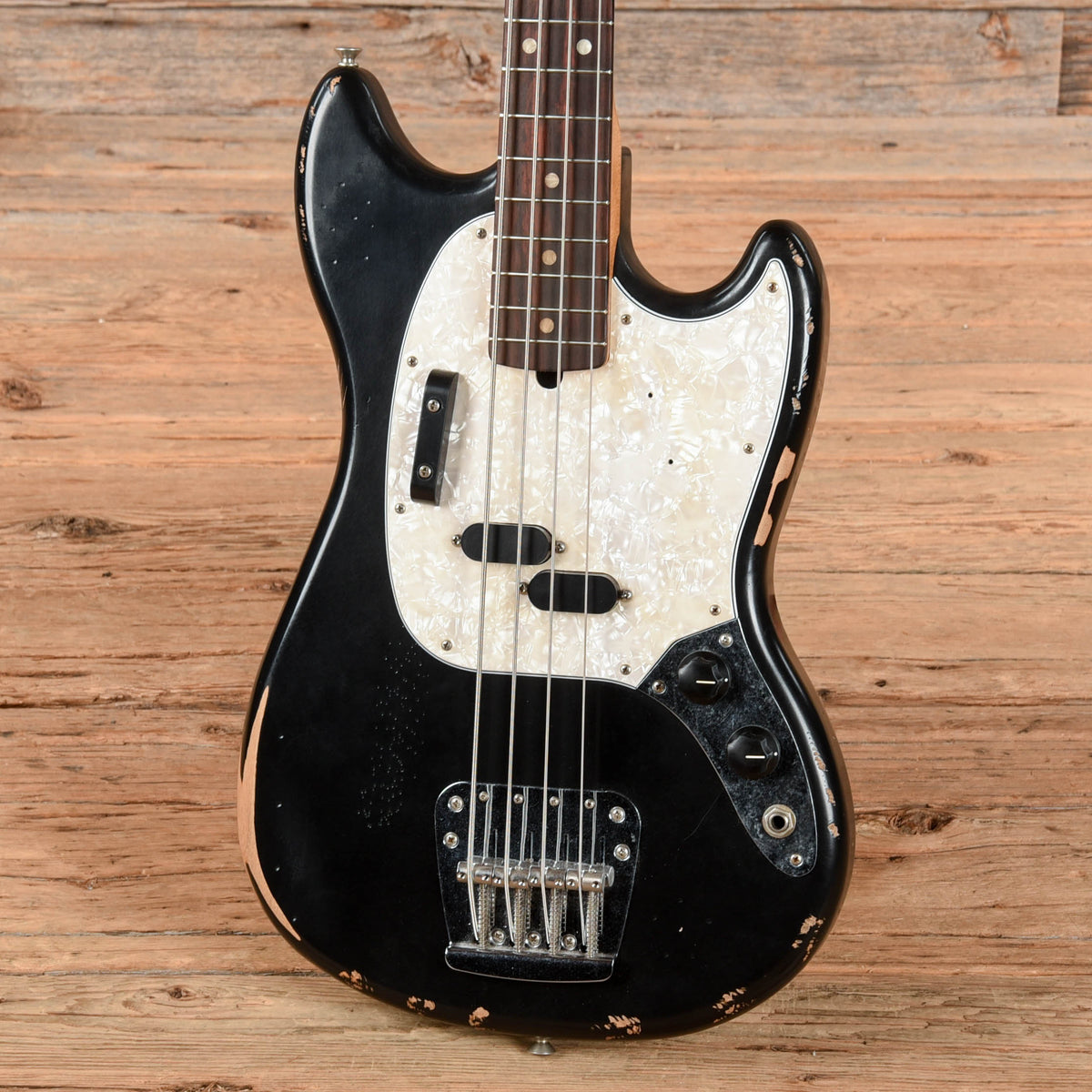 Fender Justin Meldal Johnson Road Worn Signature Mustang Bass Black 2023 - View 2 | MusicMarket