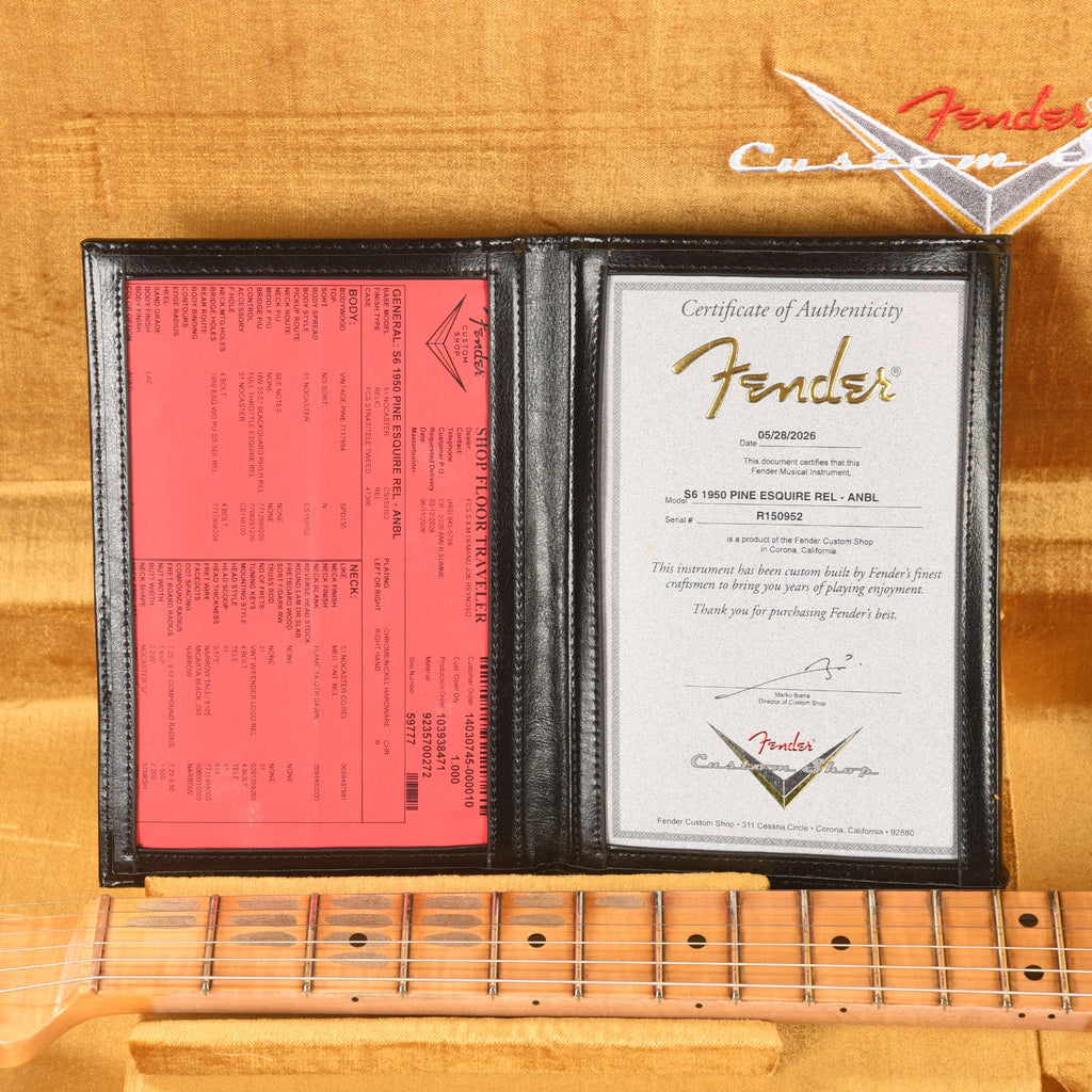 Fender Custom Shop 1950 Pine Esquire Relic Aged Nocaster Blonde - View 9 | MusicMarket