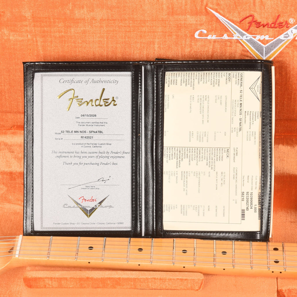 Fender Custom Shop 1952 Telecaster "Chicago Special" NOS Super Faded Natural Blonde - View 9 | MusicMarket
