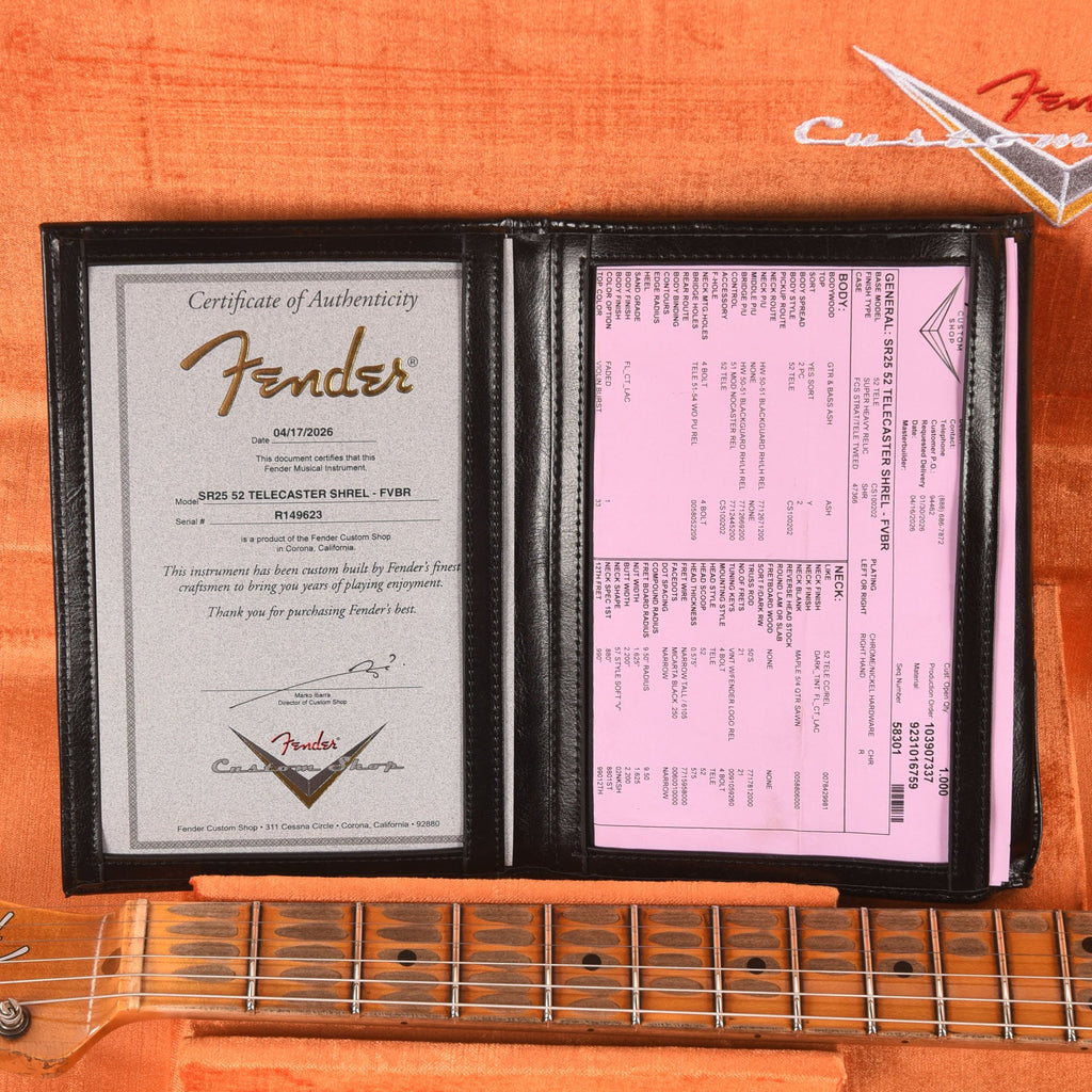 Fender Custom Shop 1952 Telecaster Faded Violin Burst Super Heavy Relic w/Hand-Wound '50/'51 Blackguard Pickups -