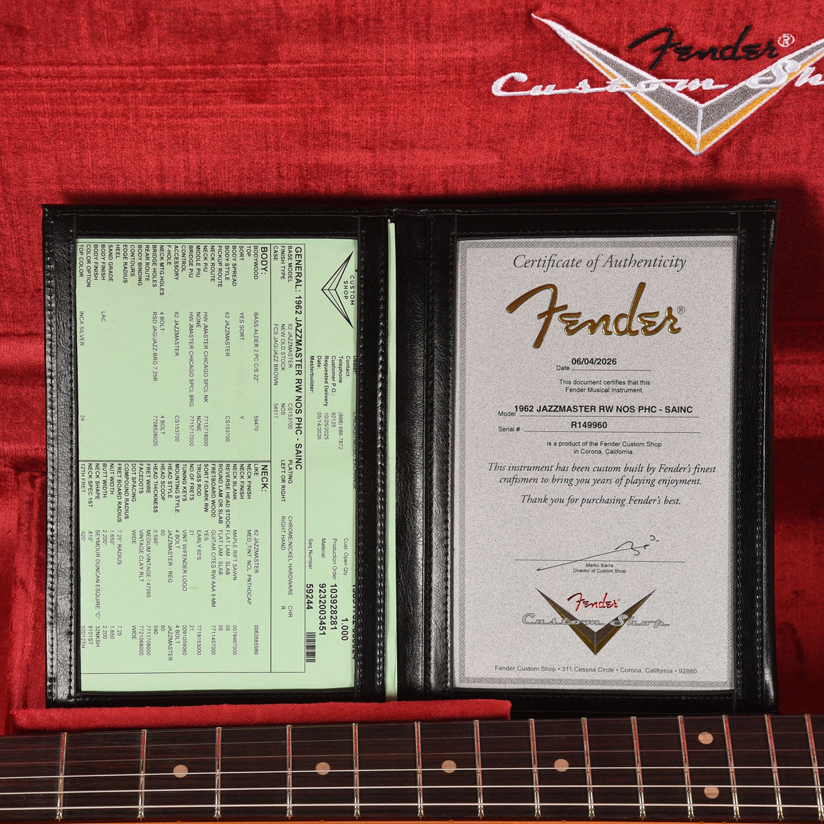 Fender Custom Shop 1962 Jazzmaster "Chicago Special" NOS Super Aged Inca Silver - View 9 | MusicMarket