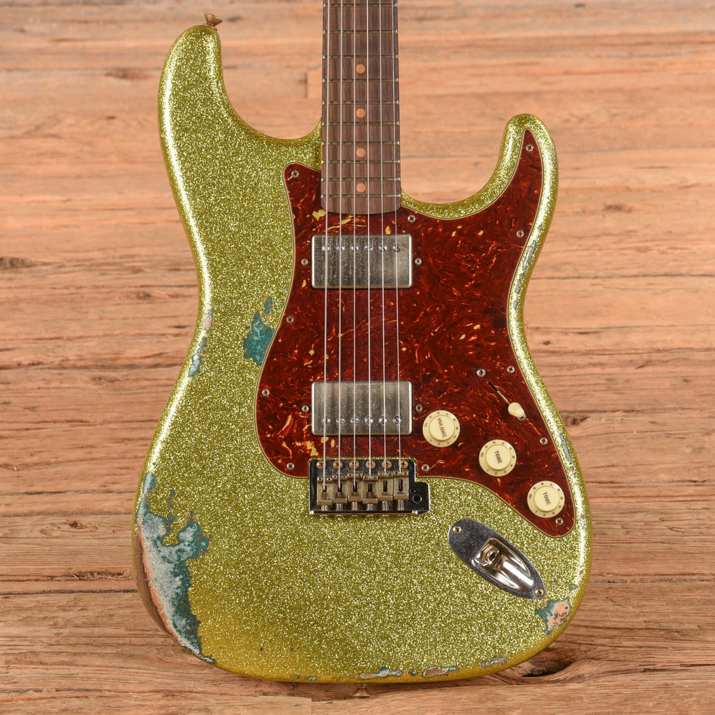 Fender Custom Shop 1963 Stratocaster Heavy Relic HH Chartreuse Sparkle 2024 - MusicMarket