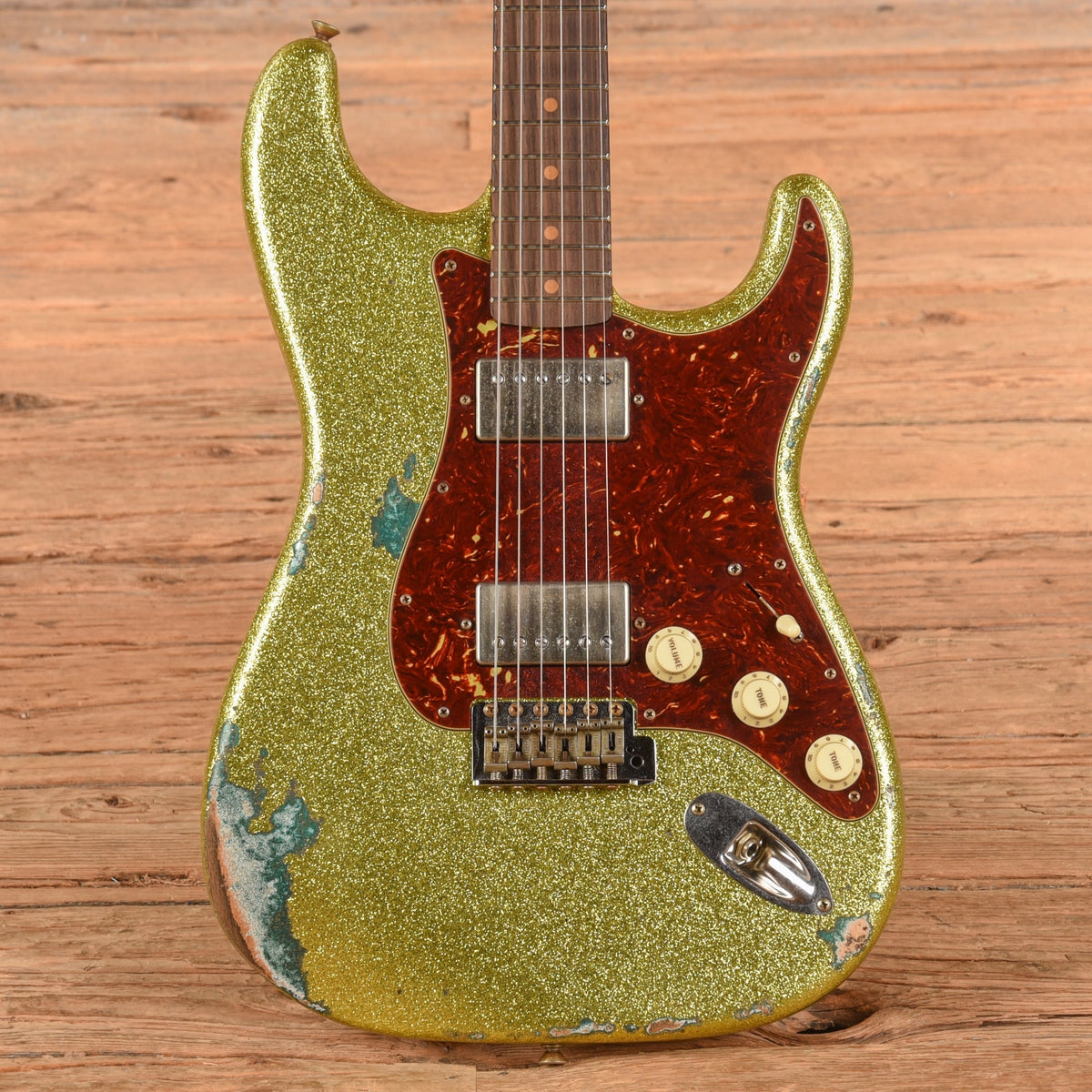 Fender Custom Shop 1963 Stratocaster Heavy Relic HH Chartreuse Sparkle 2024 - MusicMarket