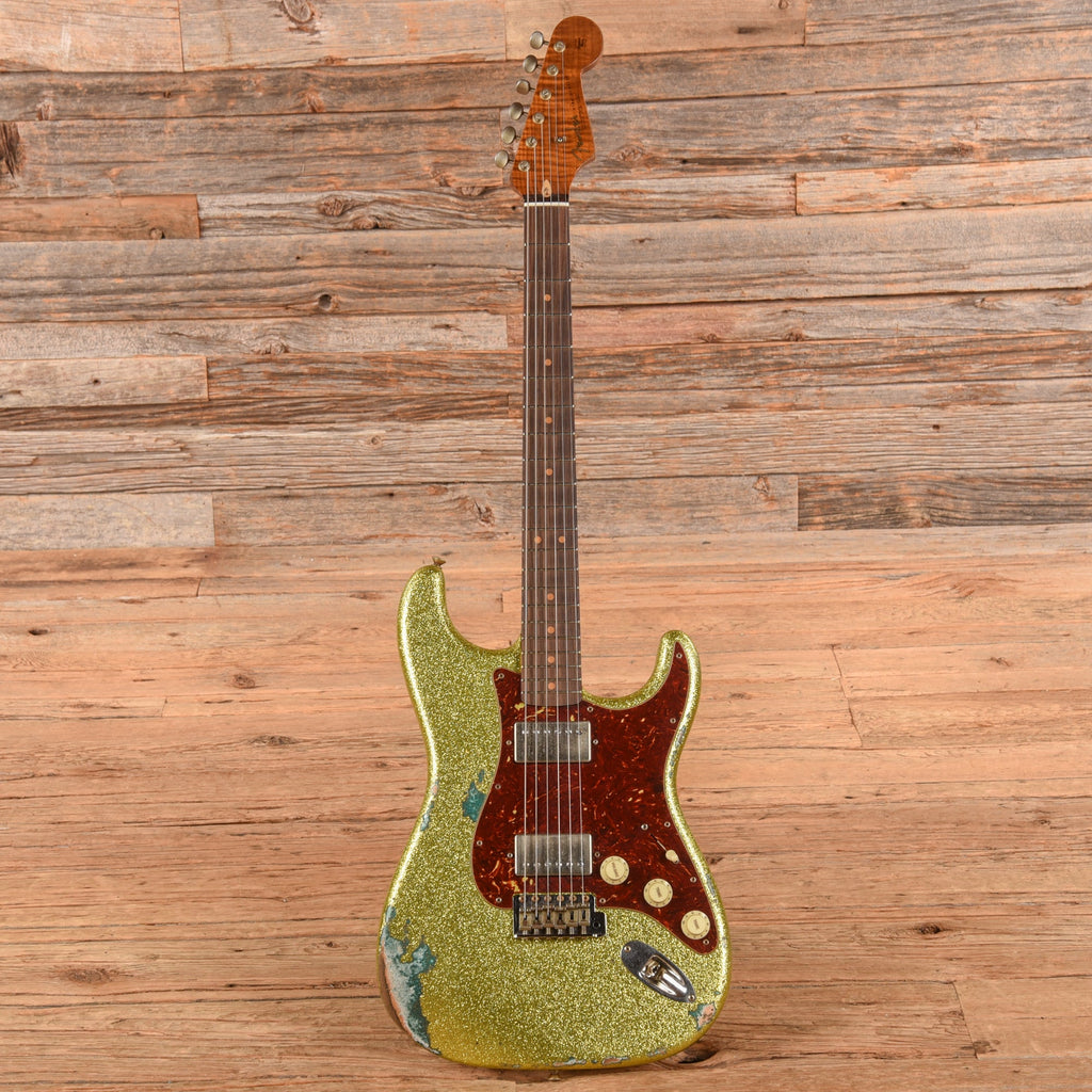 Fender Custom Shop 1963 Stratocaster Heavy Relic HH Chartreuse Sparkle 2024 - View 4 | MusicMarket