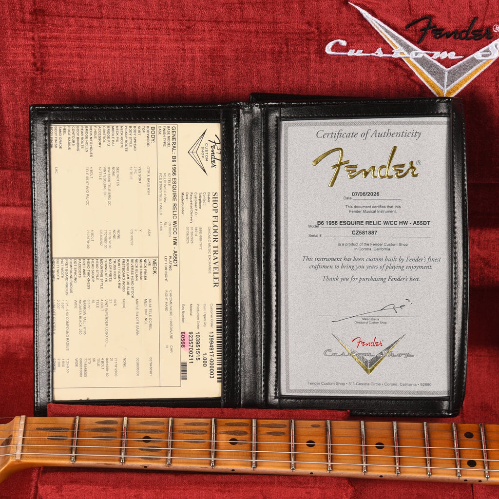 Fender Custom Shop 2026 Time Machine 1956 Esquire Relic Aged '55 Desert Tan w/Closet Classic Hardware - View 9 |