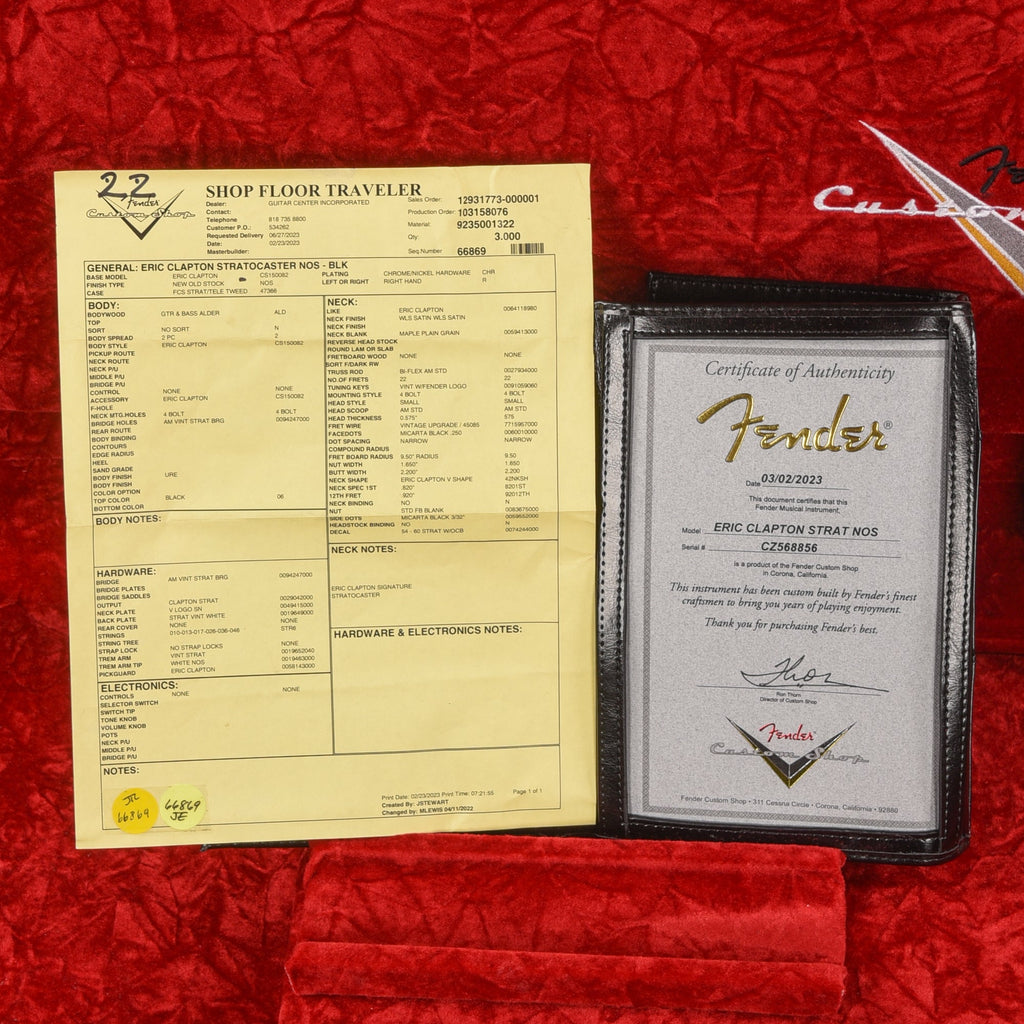 Fender Custom Shop Eric Clapton Stratocaster NOS Black 2023 - View 10 | MusicMarket