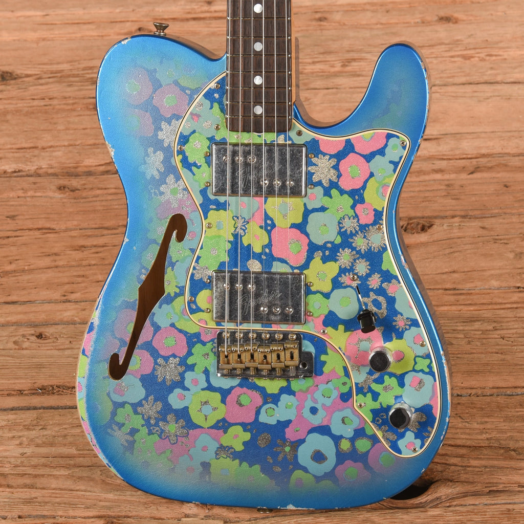 Fender Custom Shop Limited Edition 1972 Telecaster Thinline Rosewood Relic w/Trem Blue Flower 2019 - View 2 |