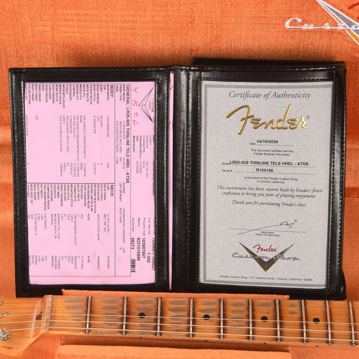 Fender Custom Shop Limited Edition '50s Thinline Telecaster Heavy Relic Antique Burst - View 9 | MusicMarket